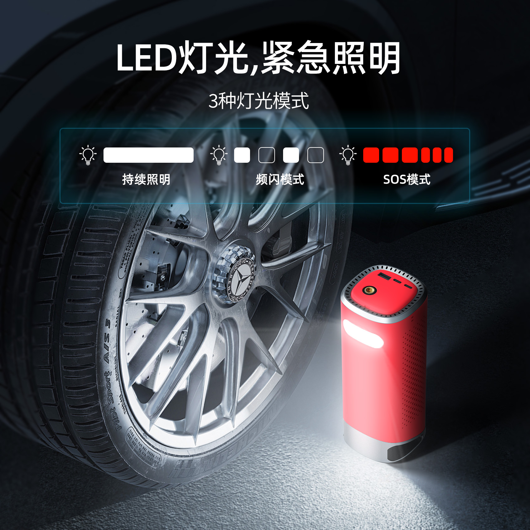 V1车载充气泵搭电一体充气泵