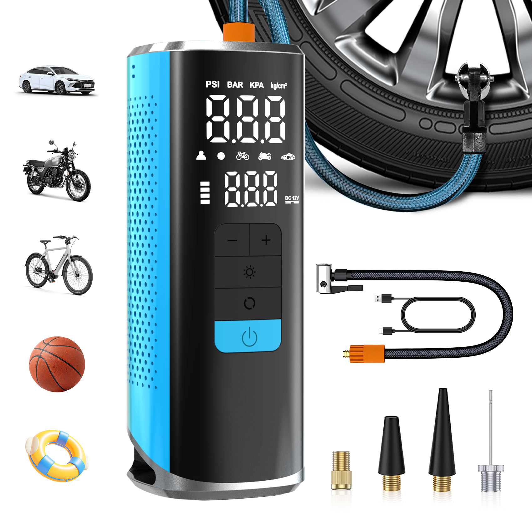 V1 Portable Wireless Fast Charging Air Pump for Vehicles