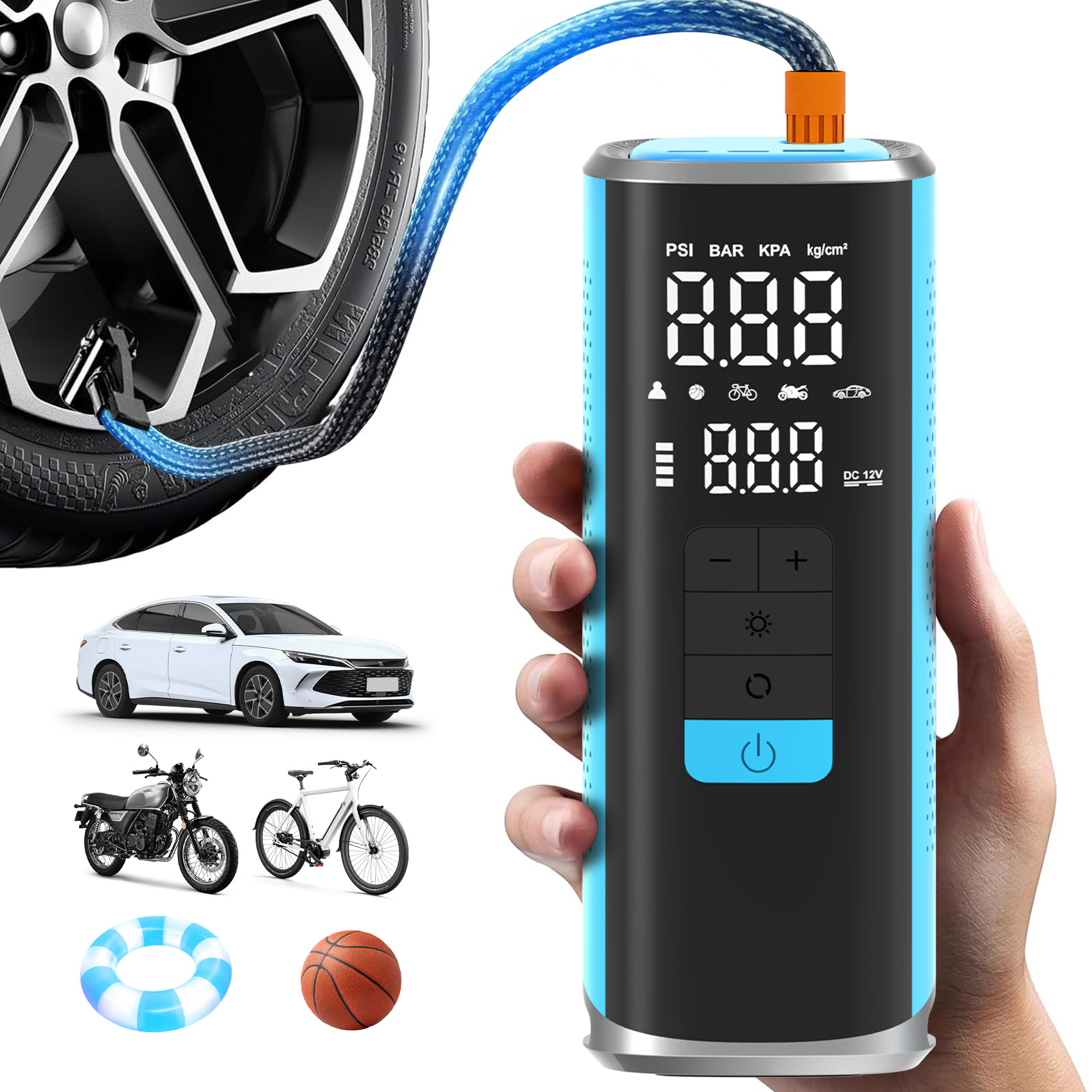 V1 Portable Wireless Fast Charging Air Pump for Vehicles