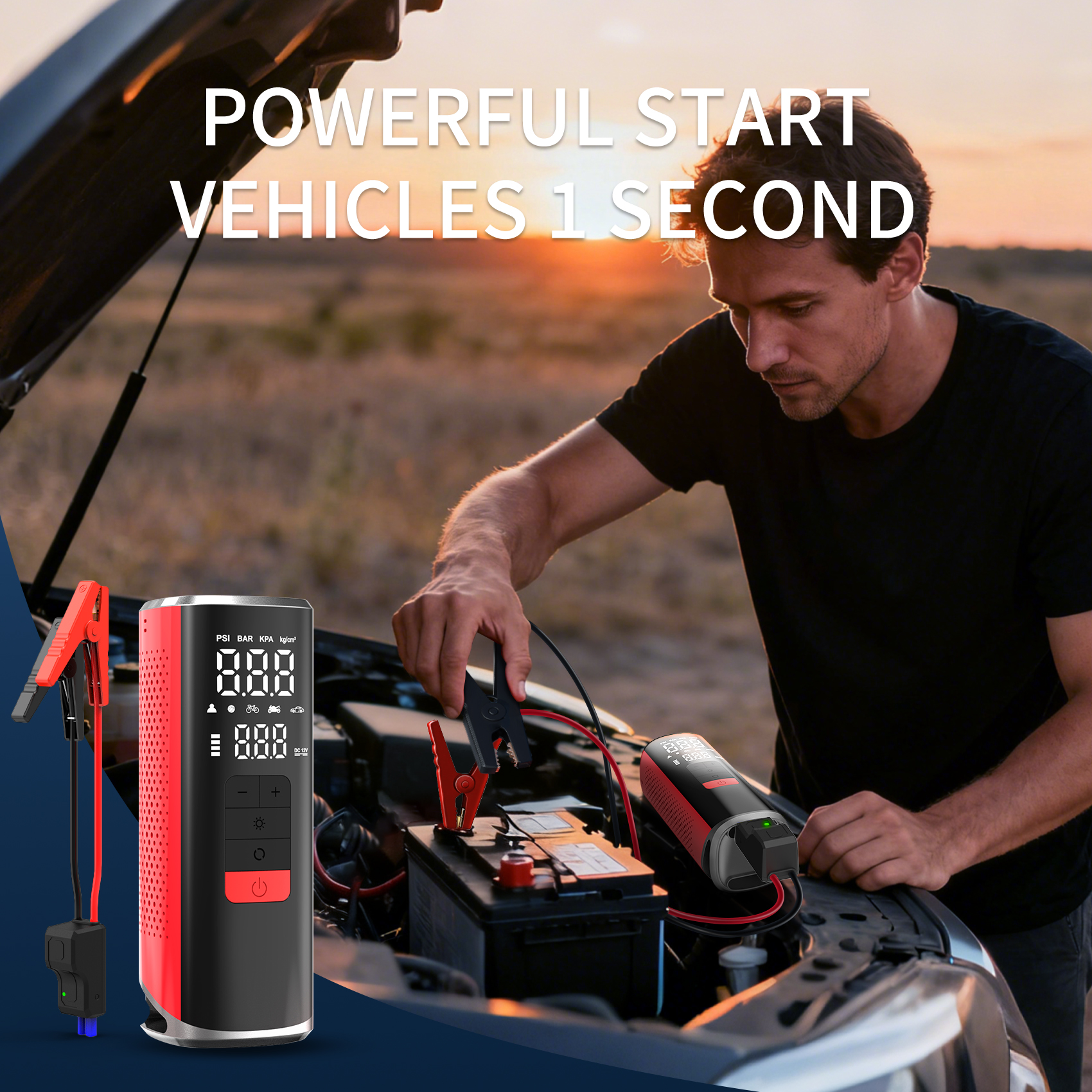 V1 Car-mounted jump start and air inflation pump