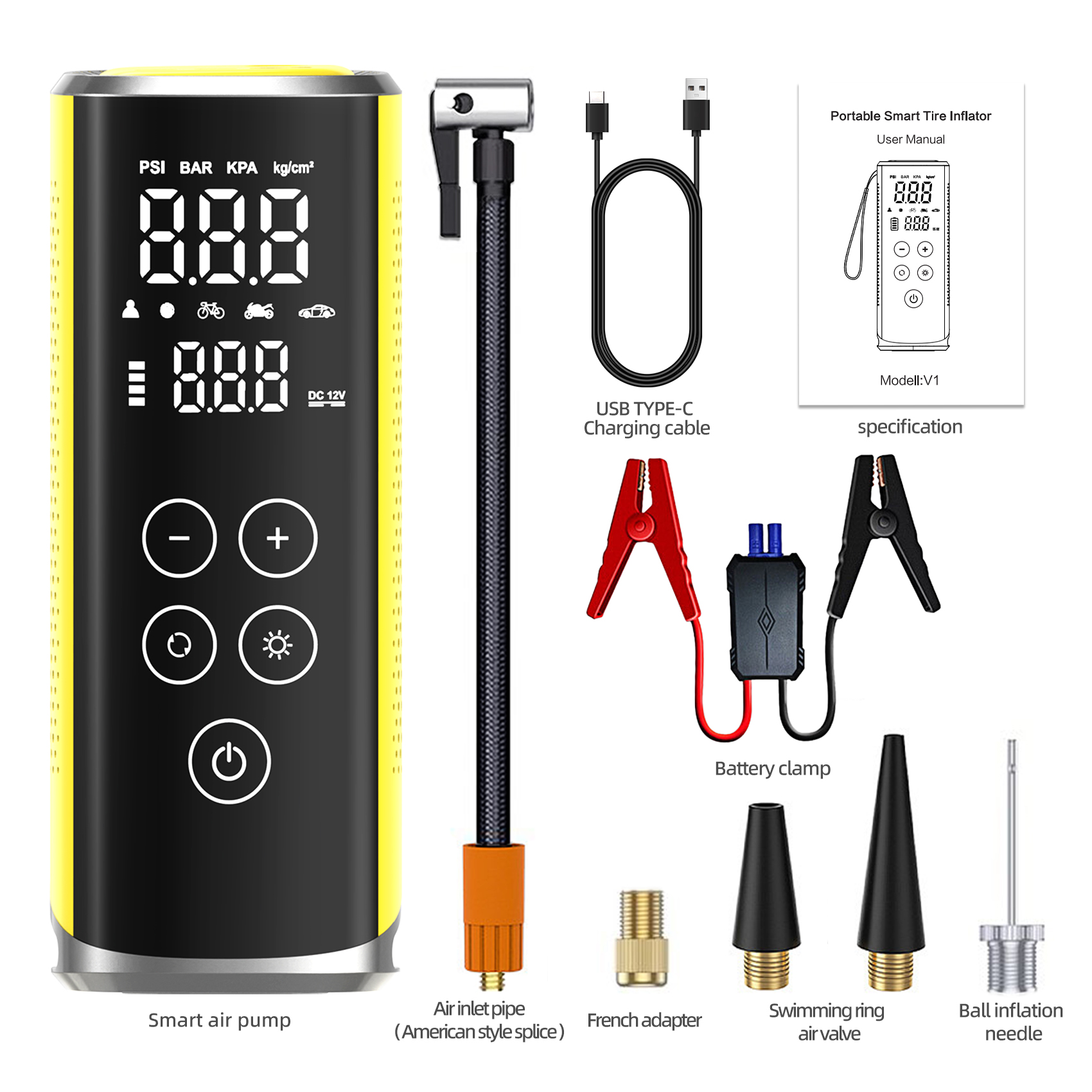 V1 Touch-inflating battery booster pump